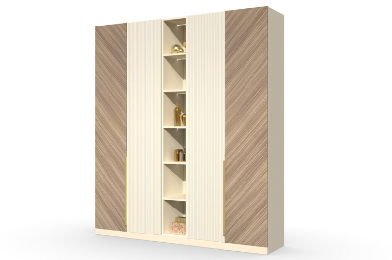 Шкаф 4-створчатый с полками Шале